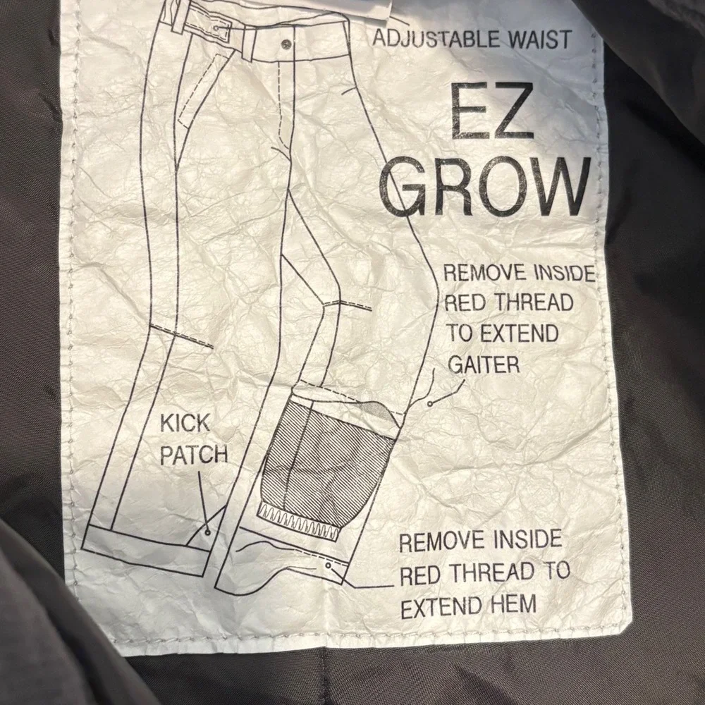 The North Face Boys M 10/12 DryVent EZ Grow Insulated‎ Snow Pants Gray Ski